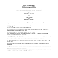 Lease Agreement Sample