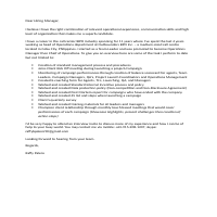 Cover Letter