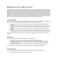 Beginning Your Yoga Journey