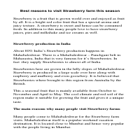 Why visit strawberry farms
