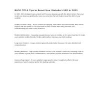 Tips to boost your website SEO in 2025
