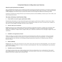 Importance about blogging your business