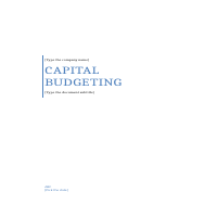 Capital Budgeting