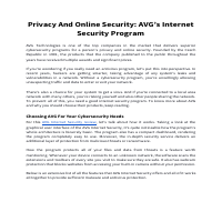 Privacy And Online Security: AVG's Internet Security Program