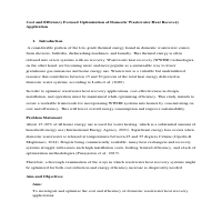 Heat Recovery from Domestic Wastewater