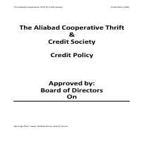 Credit Policy Draft