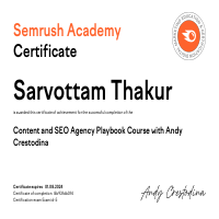 Content and SEO certificate