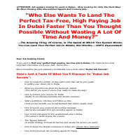 Dubai Jobs Sales Letter