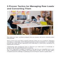 manage raw leads