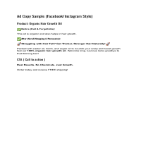 Ad copy for Instagram page 