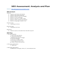 SEO Assessment - Analysis & Plan