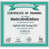 Training Certificate -ESL 