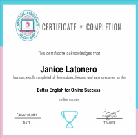 Better English for Online Success Certificate
