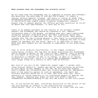 Blog: What purpose does the blasphemy law serve