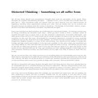 Distorted Thinking 