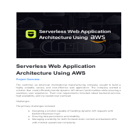 Serverless Web Application Architecture Using AWS