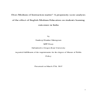 Does the Medium of Education Matter