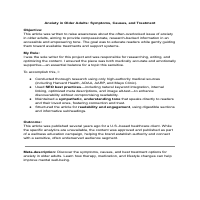 Anxiety in Older Adults