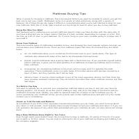 Mattress Buying Tips