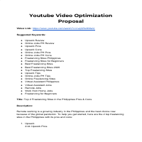 Youtube Video Optimization Proposal
