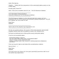 Forex Webinar Email Copy