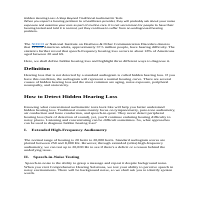 Hidden Hearing Loss