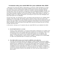 5 reasons nee SEO for your website this 2019