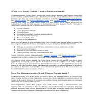Small Claims In Massachusetts 