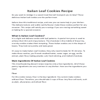 Italian Leaf Cookies Recipe