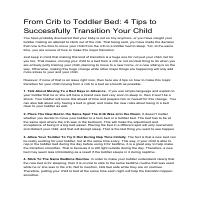 From Crib to Toddler Bed