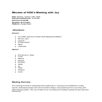 Minutes of meeting/meeting agenda