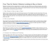 Four Tips for Senior Homebuyers