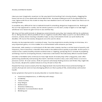 Anxiety and Mental Health