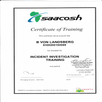 Incident Investigation Certificate