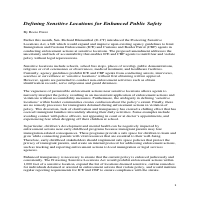 Defining Sensitive Locations for Enhanced Public Safety 