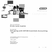 MYOB Certificate