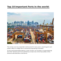Blogpost Demo- 10 important Port in the world
