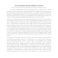 SUSTAINABLE DEVELOPMENT GOALS - a persuasive writing
