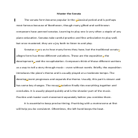 Sonata Essay