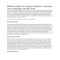 Different Ways To Support Ukraine