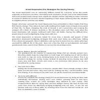 Great Depression Era Strategies For Saving Money