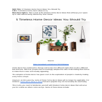 Home Decore Tips