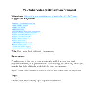 Youtube Optimization Proposal