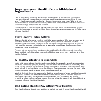 Using natural ingredient to improve your natural health