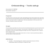 Onboarding SOP