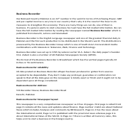 Business Recorder - Newspaper