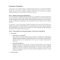 "Purposive Sampling" - explanation and examples