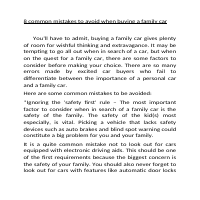 8 Common Mistakes to Avoid When Buying a Family Car