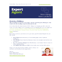 Sample of Expert Agent Newsletter
