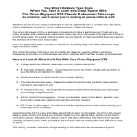 Astronomy Equipment Sales Copy
